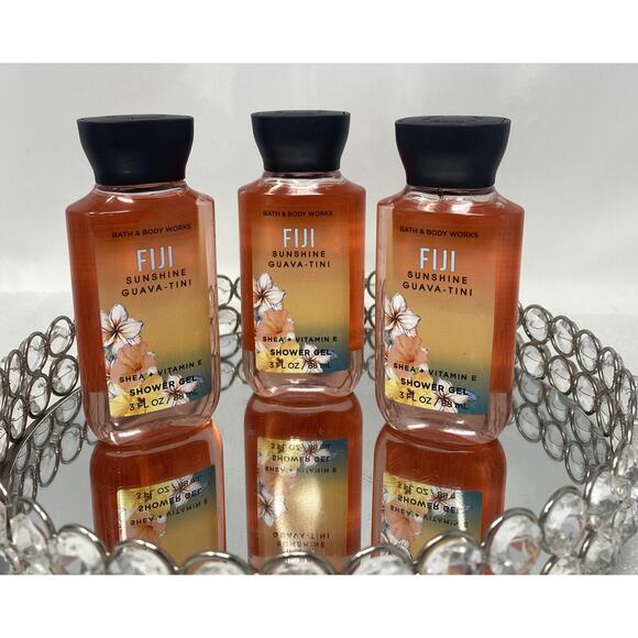 3 BATH & BODY WORKS FIJI SUNSHINE GUAVA TINI SHEA + VITAMIN E SHOWER GEL TRAVEL - Picture 1 of 4